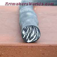 Clay cane Zebra Stripe round