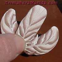 polymer clay feather cane white