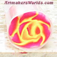 Pink and yellow rose flower cane