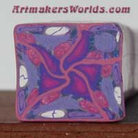 Clay cane pink and purple swirl kaleidoscope