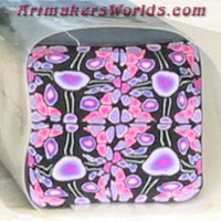 pink and black kaleidoscope square cane