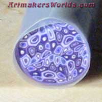 Purple spots polymer clay cane