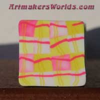 Clay cane Pink and Yellow plaid