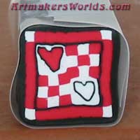 Red Hearts quilt cane