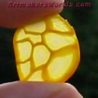 Yellow Cells translucent polymer clay cane